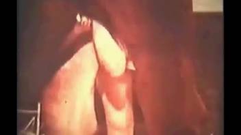 Incredible retro human-animal sexual encounter with a barnyard creature