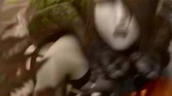 3D bestiality scene featuring a perverted imaginary female